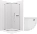 Cerano - Orso zuhany sarok L/P 5 mm - króm + CERANO - Piato zuhanytálca - fehér fényes - 80x80 cm (CER-8050BD83662)