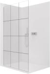 Cerano - Walk-in Crystal bal/jobb zuhanykabin - 8 mm - merevítő nélküli rendszer - króm, ipari üveg - 90x200 cm (CER-8050BD6668)