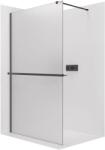 Cerano - Walk-in Onyx Cube bal/jobb zuhanykabin - 8 mm - négyzet alakú tartó + polc/törölközőtartó - matt fekete, matt üveg - 40x200 cm (CER-8050BD80035)