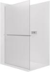 Cerano - Walk-in kristály zuhanyfal bal/jobb - 8 mm + törölközőtartó polc/törölközőtartó - merevítő nélküli rendszer - króm, matt üveg - 150x200 cm (CER-8050BD6881)