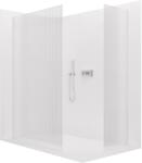 Cerano - Walk-in Crystal TL/P zuhanyfal - 8 mm - merevítő nélküli rendszer - króm, rovátkolt üveg - 90x50x200 cm (CER-8050BD4813)
