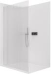 Cerano - Walk-in Crystal bal/jobb zuhanykabin - 8 mm - merevítő nélküli rendszer - matt fekete, rovátkolt üveg - 90x200 cm (CER-8050BD6763)