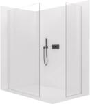 Cerano - Walk-in Crystal TL/P zuhanyfal - 10 mm - merevítő nélküli rendszer - matt fekete, átlátszó üveg - 150x100x200 cm (CER-8050BD80836)