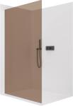 Cerano - Walk-in Crystal bal/jobb zuhanykabin - 8 mm - merevítő nélküli rendszer - matt fekete, bronz üveg - 70x200 cm (CER-690259)