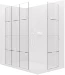 Cerano - Walk-in Crystal TL/P zuhanyfal - 8 mm - merevítő nélküli rendszer - matt fehér, ipari üveg - 150x140x200 cm (CER-8050BD5529)