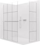 Cerano - Walk-in Crystal TL/P zuhanykabin - 8 mm - merevítő nélküli rendszer + törölközőtartó polc/tartó - króm, ipari üveg - 150x110x200 cm (CER-8050BD6576)