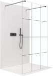 Cerano - Onyx Duo Walk-in zuhanyfal, bal/jobb - 8 mm - szögletes merevítő - matt fekete, indusztriális üveg - 120x200 cm (CER-8050BD2083)