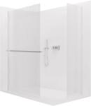 Cerano - Walk-in Crystal TL/P zuhanyfal - 8 mm - merevítő nélküli rendszer + törölközőtartó polc/tartó - króm, rovátkolt üveg - 160x60x200 cm (CER-8050BD6496)