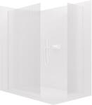 Cerano - Walk-in Crystal TL/P zuhanyfal - 8 mm - merevítő nélküli rendszer - matt fehér, rovátkolt üveg - 90x70x200 cm (CER-8050BD5507)