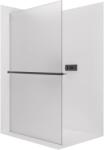Cerano - Walk-in kristály zuhanyfal bal/jobb - 8 mm + törölközőtartó polc/betét - merevítő nélküli rendszer - matt fekete, matt üveg - 80x200 cm (CER-8050BD6850)