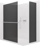 Cerano - Walk-in Crystal TL/P zuhanykabin - 8 mm - merevítő nélküli rendszer + törölközőtartó polc/tartó - króm, grafitüveg - 150x60x200 cm (CER-8050BD6273)