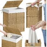 Songmics Kosár Szennyestartó Játékok Ruházat Rattan 90L Rendszerező Tároló Nagy (LCB51NL)
