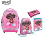 S-Cool Ученически комплект за училище раница, несесер, мешка, портмонеscool little puppy