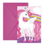 Procos Invitație cu plicuri - Unicorn 6 buc