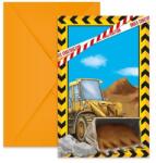 Procos Invitații cu plicuri - Vehicule de construcții 6 buc