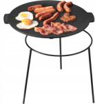 Navaris Grill tárcsa 34cm öntöttvas levehető lábakkal fekete (4067668142165)