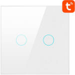 AVATTO Comutator de lumina inteligent ZigBee Avatto LZTS02-EU-W2 2 cai fara neutru TUYA (alb) (047935)