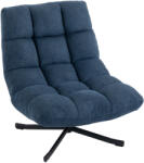 HOMCOM Scaun accent rotativ, fotoliu lounge modern fără cotiere cu picioare din oțel, albastru închis | Aosom Romania (83B-541V00DB)
