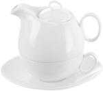 Orion Teáskészlet, Orion, Mona, Porcelán, Fehér, Teáskanna 600 ml, Csésze 300 ml, Ovális csészealj, 3 db (129428)