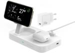 4smarts Qi2 Trident 2 az 1-ben vezeték nélküli töltőállomás + USB-C + 30 W-os hálózati töltő fehér 540998
