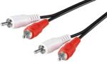 Goobay Cablu audio 5metri, platina si nichel, 2 bucati, Goobay Cablu 2RCA la 2RCA 5m (Cablu 2RCA la 2RCA 5m)