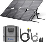  Összecsukható 60 W-os ETFE napelem QC3.0 + PD45W + 22.2 V DC kimenettel, IP68 vízálló, szögeltartóval, vészhelyzetekhez, kempinghez, napelemes töltő okostelefonokhoz és tabletekhez