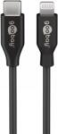 Goobay USB 2.0 Type C Lightning Töltő/adat Fekete 50cm 39428 (39428)