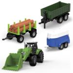  FARM SERVICE - SET Tractor cu încărcător, două remorci și o remorcă cu lumină și sunete (SK21H-24P)