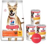 Hill's Canine Adult 1+ Performance csirke 14 kg aktív kutyák számára + 3 konzervás HILL'S nedves eledel AJÁNDÉK
