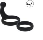 LEVELZ Inel Dublu de Penis cu Stimulator Anal, Silicon, Negru, 13.7 cm Inel pentru penis