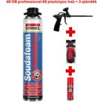  48 db SOUDAL Soudafoam Professional 60 nyári purhab 750ml (pisztolyos) + 3 ajándék (pro60cs)