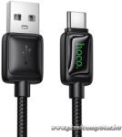  Fekete Hoco U146 LCD kijelzős USB-A - USB-C kábel (3A, 1, 2 m) (6942007671385)