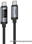  Fekete Hoco U148 digitális kijelzős USB-C - USB-C adatkábel (PD, 6A, 240W, 1, 2 m) (6942007668682)