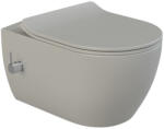 CeraStyle CITY fali WC - MATT SZÜRKE - BEÉPÍTETT bidé funkcióval - perem nélküli - 53 cm (HC00206PH133) - globalvivamarket