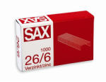 Sax Tűzőkapocs, 26/6, cink, SAX, 1000db/doboz (7330036000) - eztkapdki