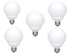 Panasonic SET 5 becuri fluorescent Panasonic, soclu E27, putere 13W, forma sferic, lumina alb calda, alimentare 220 - 240 V, EFG13E282V-5 (timbru verde 2.25 lei) (EFG13E282V-5)