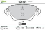 VALEO Fékbetét készlet VALEO 598434 for FORD, JAGUAR (598434)