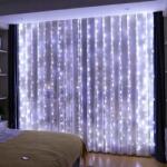 Masterled Fényfüggöny 3x3m 300 Led vezérlővel, Usb Hideg fehér (0643)