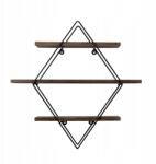 Timeless Tools Fém polc rombusz 60x40x15cm, fekete-dió (5999127710372)