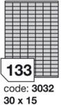  Matt Univerzális Papír Öntapadós Etikett Címke 133 db 30x15 mm / A4 íven (100 ív) (ORE-3032)