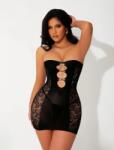 Passion Labs Kara Elastic Mini Dress, Black, S-L