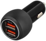 Ro Group Incarcator auto Dual USB QC 3.0, 2 x 3A, incarcare rapida Fast Charging, design compact, negru