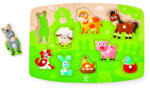 Hape Puzzle din lemn cu butoni - Animale de la ferma (E1408A) Puzzle