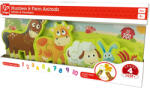 Hape Puzzle din lemn pentru copii cu numere si animale de la ferma (E1628A)