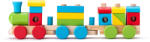 Woodyland Jucarie din lemn - Tren cu cuburi de stivuit (91846) - delphionline Trenulet