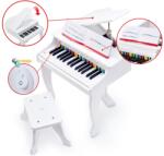 Hape Jucarie din lemn pentru copii - Pian mare alb (E0338A) Instrument muzical de jucarie