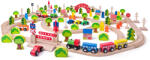 Woodyland Jucarie din lemn - Set tren maxi (120 piese) (93063) - delphionline Trenulet
