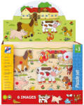 Woodyland Puzzle din lemn pentru copii cu animale de la ferma (90252) - delphionline Puzzle