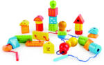 Hape Jucarie din lemn - Sirag curcubeu cu cuburi (32 piese) (E1019A) - delphionline