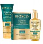 BIOXCIN Keratin & Argan Sampon 300ml Hajápoló Olaj 150ml Kondicionáló 250ml (8680512631613+8680512631637+8680512631644)